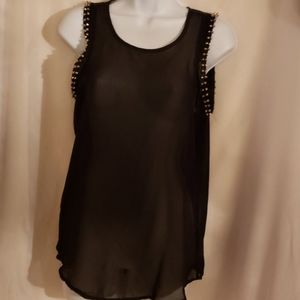 Ali & Kris Black Studded Top